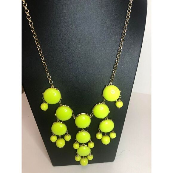 433 J. Crew Goldtone yellow dangle drop vintage necklace 22" - Picture 1 of 3